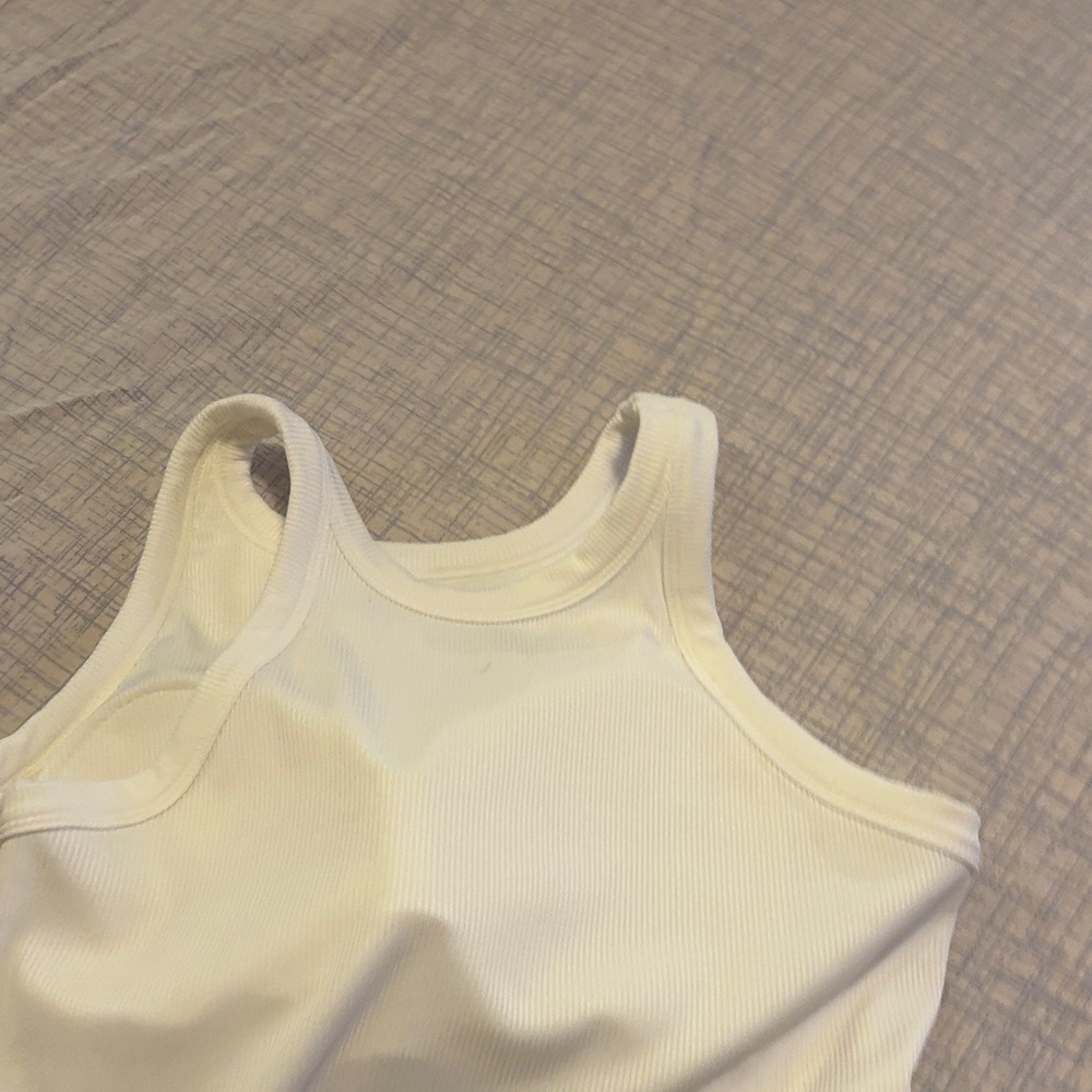 White Ribbed Tank Top - Picture 3 of 3
